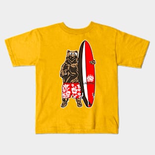 BEAR SURFER Kids T-Shirt